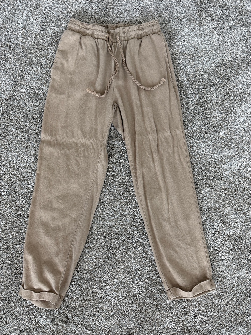 Women’s Neutral Tan Drawstring Joggers